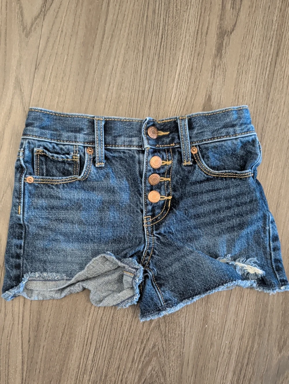 Old Navy Dark Denim Button-Fly Girls Shorts